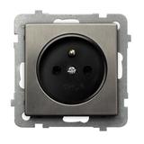 SONATA STAL INOX Gniazdo pojedyncze z uziemieniem kolor stal inox GP-1RMZ/m/37 OSPEL