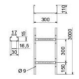 DRABINKA LG 110X300 FS 3M