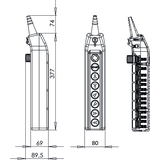 KASETA STEROWNICZA SUWNICOWA B-1NC+START-NO+6X(1NO+1NO/2)