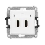 ICON Mechanizm gniazda podwójnego HDMI 2.0 biały mat