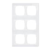 DECO Ramka modułowa 6 krotna (2 poziom, 3 pion) - efekt szkła (ramka biała; spód biała)