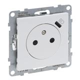 SUNO - Gniazdo płaskie 2P+Z - 16 A - z USB Typ - C - 1,5 A - zaciski automatyczne - z przesłoną, Bia