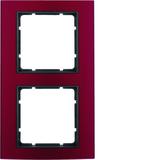 BERKER B.3 Ramka podwójna aluminium czerwony/antracyt 10123012 HAGER