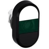 Przycisk podwójny bez tekstu zielone pole podświetlany MPD5-11G