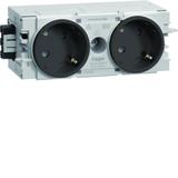 tehalit.WA Gniazdo SCHUKO 2-krotne 45st. WAGO C-profil antracyt GS20109011 HAGER