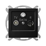 AS Gniazdo RTV-DATA - kolor czarny metalik
