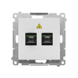 Simon 55 Gniazdo światłowodowe / optyczne podwójne SC/APC Jasnoszary mat