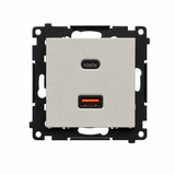Simon 55 Ładowarka USB typ C+A 30W 230V kaszmirowy TEC2CAQ.01/142