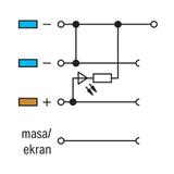 4-przewodowa złączka do czujników zasilająca z LED pomarańczowa