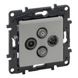 Niloe Step - gniazdo TV-R-SAT-SAT końcowe do instalacji typu gwiazda, 2 przewody 1,5 dB- kolor alumi