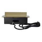 Gniazdo meblowe wpuszczane w blat z płaskim frezowanym rantem ładowarką USB i przewodem 1,5m 2x2P+ O