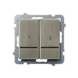 SONATA Łącznik żaluzjowy, zwierny, z podświetleniem niebieskim - kolor nowe srebro