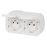 NOWE PLEXO - GNIAZDO 2X2P+Z POZIOME KOMPLET NATYNKOWY 16 A - 250 V BIAŁE 069778L LEGRAND