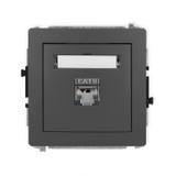 DECO Mechanizm gniazda komputerowego pojedynczego 1xRJ45, kat. 6, ekranowany, 8-stykowy grafitowy ma