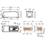 złączka SMD do płytek drukowanych z przyciskami /900szt./ WAGO