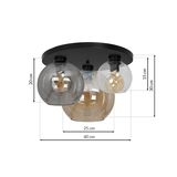 Milagro plafon Sofia Mix 3xE27 czarny MLP6589