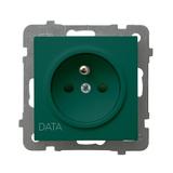 AS Gniazdo pojedyncze z uziemieniem DATA z przesłonami torów prądowych - kolor zielony