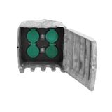 Gniazdo ogrodowe KAMIEŃ 4x2P+Z (schuko) kabel gumowy H07RN-F 3x1,5mm2 3m 2 tryby pracy: automaty OR-