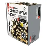 Oświetlenie łączone Profi - łańcuch 100 LED 10m ciepła biel, czarny przewód, IP44, timer