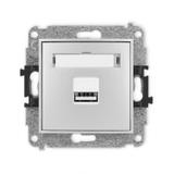 MINI Mechanizm ładowarki USB pojedynczej USB A, 5W max., 5V, 1A srebrny metalik
