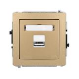 DECO Mechanizm ładowarki USB pojedynczej USB A, 10W max., 5V, 2A złoty metalik