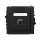 DECO Mechanizm gniazda komputerowego pojedynczego 1xRJ45, kat. 8, ekranowany, 8-stykowy czarny mat