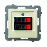 AS Gniazdo głośnikowe podwójne - kolor ecru