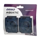 Gniazdo podwójne 2x2P+Z AQUATIC IP44 biały dymiony OR-OE-7106/WT ORNO