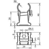Wspornik do iglic 16 mm, wys. 22 mm, stal nierdzewna NIRO