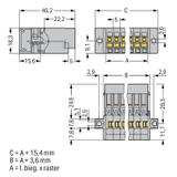 X-COM wtyk 12-biegunowy szary raster 5 mm /25szt./ WAGO