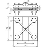 Zacisk krzyżowy z przekładką, Cu