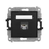 ICON Mechanizm gniazda komputerowego pojedynczego 1xRJ45, kat. 5e, ekranowany, 8-stykowy czarny mat