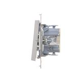 Simon 55 Przycisk zwierny /światło/ z podświetleniem LED szybkozłączka Aluminium mat TS1L.01/143 KONTAKT