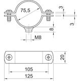 2900/W, ŚRUB.OBEJMA DYSTANS.2 1/2" M8
