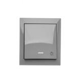 Simon Aquaclick Przycisk światło z podświetleniem 10AX 250V zaciski śrubowe, szary