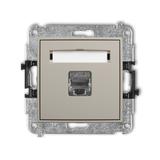 ICON Mechanizm gniazda komputerowego pojedynczego 1xRJ45, kat. 6, ekranowany,  8-stykowy taupe