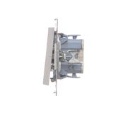 Simon 55 Przycisk zwierny pojedynczy zwierny z podświetleniem LED szybkozłączka Jasnoszary mat