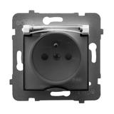 ARIA Gniazdo bryzgoszczelne z uziemieniem IP-44 z przesłonami torów prądowych wieczko przezroczyste