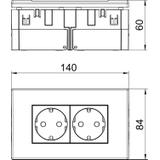 SDE-RW D0RW2, Gniazdo Modul 45 z puszką, podwójne