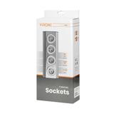 Gniazdo meblowe kuchenne montowane na rzepy 4x2P+Z INOX z przewodem 1,5m. FS-2 ORNO