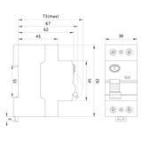 Wyłącznik różnicowoprądowy 1P+N 25A 30mA typ AC RCD/25A/2P 87.822 OPATÓWEK