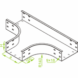 Trójnik korytka 100x100mm Grubość 1,50 mm TKZP100H100 311010 BAKS