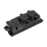 Rozgałęźnik bryzgoszczelny i odporny na uderzenia IP44 2 gniazda 16A 230V AC gumowy uniep OR-AE-1316