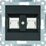 lumina Gniazdo komputerowe podwójne RJ45 kat.5e UTP czarny  WL2123 HAGER
