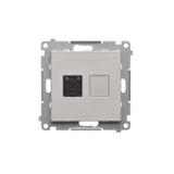 Simon 55 Gniazdo komputerowe pojedyncze RJ45 kategoria 6 z przesłoną przeciwkurzową Aluminium mat T61.01/143 KONTAKT