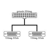 przewód taśmowy 20-bieg./2x15-bieg. D-Sub 3m