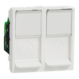 Nowa Unica, Gniazdo 2xRJ45 kat.6 STP, białe