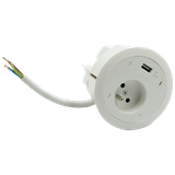 SIMON 480 TS48-330E10C00-33 Gniazdo meblowe 1 gn. typ E + ładowarka USB type A; złącze 10 cm przewód