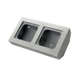 SONATA Puszka narożna podwójna, wyposażona w ramkę - kolor srebro mat