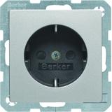 BERKER Q.x Gniazdo SCHUKO kompletne aluminium aksamit lakierowana 47236084 HAGER